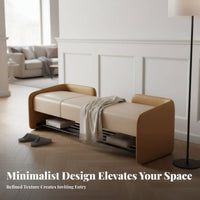 Padded Shoe Rack Bench Multi-Functional Upholstered Shoe Rack Comfortable Seat Padding Modern Design for Apartment Dwellers