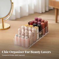 Acrylic Eyeshadow Palette Organizer Space Saving Eyeshadow Palette Holder Easy to Clean Multiple-Compartment Makeup Organizer for Women, Teens, Vanity