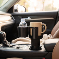 Car Cup Holder Adjustable Height Two-Holder Adapter Expandable Organizer for Commuters