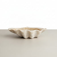 Marbled Scalloped Decorative Bowl Organic Scalloped Bowl Neutral Shell Tray Minimalist for Coffee Table, Living Room