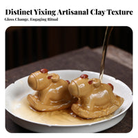 Clay Tea Auspicious Symbol Rocking Equine Tea Companion Pet Luck Symbolism Clay Horse Figurine for Collectors