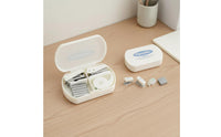 4-Piece Stationery Box Complete Mini Stationery Tool Kit with Storage Case Compact Desk Accessories Kit for Students, Travel