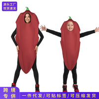 Halloween Carnival Party Performance Costume Parent-Child Red Pepper Character Costume Funny Vegetable Cos Costume