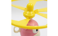 Plastic Giraffe Flying Toy Yellow Pull Cord Flyer Cartoon Eyes Rotating Disc Launcher Rotating Center for Children
