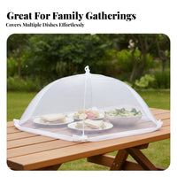 Extra Large Mesh Food Cover Foldable Mesh Food Cover Umbrella Portable for Home Cooks, Picnic Goers, Indoor Use, Dining Room, Garden Parties