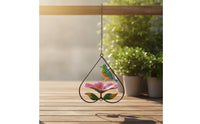 Teardrop Hanging Bird Bath Decorative Hanging Birdbath Metal Bird Bath with Chain Outdoor for Gardeners, Garden, Backyard, Patio, Balcony