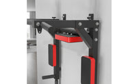 Wall-Mounted Pull Up Bar Padded with Backrest Multi-Position Wall-Attached Chin up Bar for Home Gym