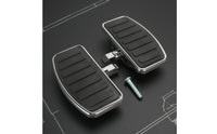Anti-Slip Footboards with Rubber Grip Surface Wide Footboards Rectangular Floorboards Pivoting for Cruiser Riders, Motorcyclists, Highway Cruising, Motorcycle Customization