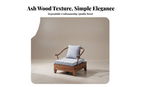 Cushioned Wooden Couch Set New Chinese Style Multi-Piece Seating Group Zen-Inspired Design Living Room Furniture for Homeowners, Small Spaces, Office