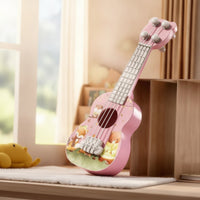 Mini Ukulele Toy Glossy Toy Ukulele with Four Strings Musical Instrument Educational Lightweight for Toddlers, Home, Classroom