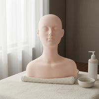 Mannequin Head with Shoulders Realistic Masking Practice Head and Shoulders Display Bust for Students