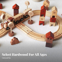 Looped Railway Set Wooden Railway Station Wooden Rail-Building Toy Smooth Finish Printed Details