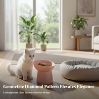 Ergonomic Elevated Ceramic Cat Bowl Stable Base Elevated Cat Bowl Easy to Clean for Kitten Owners, Feeding Station, Kitchen, Living Room