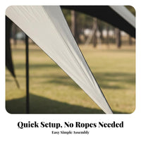 UPF 50+ Blackout Sun Tarp Waterproof Quick Setup Sunshade Canopy Formaldehyde-without Protection Canopy for Campers, Families, Backyard, Beach, Picnic