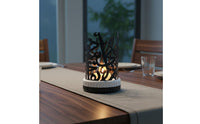 Festival Decor Iron Art Candle Lantern Romantic Atmosphere Hollow-out Metal Candlestick Heat-Resistant Hollow Metal Candle Holder for Ramadan, Eid