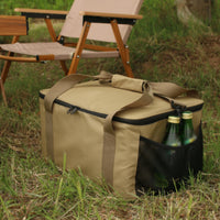Waterproof Camping Cookware Organizer Oxford Cloth Camping Equipment Bag Mesh Pocket Cookware Storage Bag Zippered