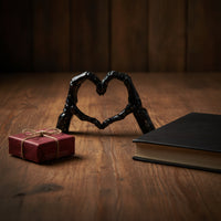 Skeleton Heart Hands Sculpture Gothic Skeleton Statue Love Ornament Figurine Tabletop for Collectors, Home Office