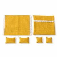 6 Pieces Dollhouse Bedding Set Textile Miniature Bedding Set Handcrafted Dollhouse Bedroom Collection with Throw Pillows for Hobbyists
