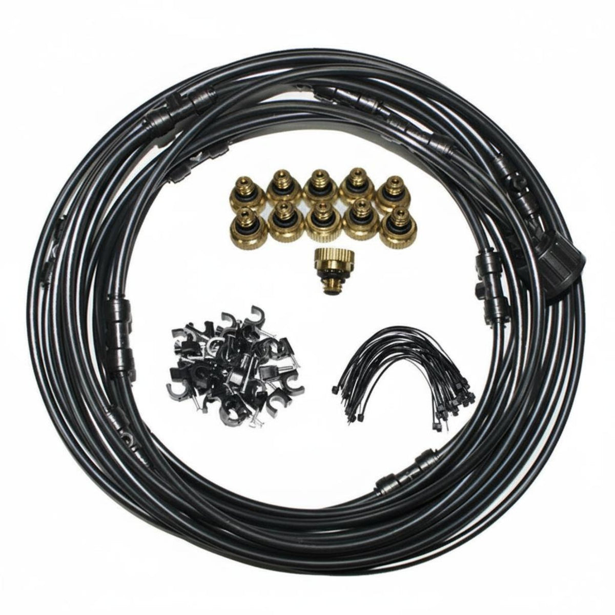 Flexible Tubing Garden Cooling Spray System Simple Installation Low Pressure Misting Line Easy Assembly for DIY Enthusiasts, Greenhouse