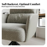 Light Luxury design Upholstered Shell Chair archedd Backrest rotate Seat Ergonomic Design Office Furniture with Casters for Home Workers, Students, Teens, Study Room, Bedroom