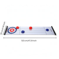 Tabletop Curling Set with Roll-up Mat Lightweight Tabletop Curling Game Foldable