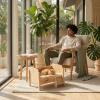 Pet Bed with Step Stable Wooden Pet Bed Indoor Elevated Cat Couch for Living Room, Bedroom