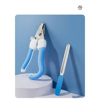 Nail Clippers and Nail File Set for Small Dog and Cat, Stainless Steel Blades to Avoid Over Cutting, Non Slip Ergonomic Handles, 2 Piece Pack