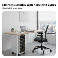 Under-Desk Design Mobile Filing Cabinet Removable Wheels Mobile File Cabinet Sturdy Construction Drawer Unit Large Capacity for Students, Teachers, Crafters, Study Room, Studio, Classroom