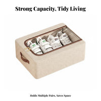 Transparent Shoe Container Space-Saving Organizer Box Stackable for Under Bed