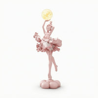 Ballerina Figurine with Glowing Sphere Elegant Ballerina Statue with Light Ballet Girl Figurine Decorative for Dance Lovers