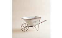 Tabletop Wheelbarrow Planter with Handle Handles Rustic Wheelbarrow Flower Pot Distressed Plant Holder Weathered for Decorators, Gardeners, Desktop, Balcony, Patio, Garden
