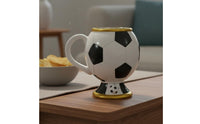 Stainless Steel Global Soccer Championship Souvenir Mug Resin 3D Soccer Ball Mug Collectible Football Cup Glossy Finish for Match Watching, Collecting