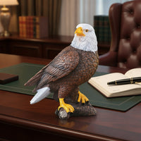 Eagle Figurine Majestic Eagle Figurine with Base Bird Sculpture Intricate Sturdy for Office Desk, Bookshelf