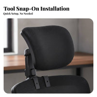 Ergonomic Design Office Chair Headrest Attachment Height Adjustable Clamp-on Headrest Drillno-Drill Installation Neck Support Breathable Mesh for Students, Gamers, Prolonged Sitting, Study Room, Gaming Setup