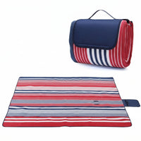 Picnic Blanket and Camping Mat with Waterproof Backing, Large Outdoor Blanket with Flannel Top and Aluminum Base, Portable Beach Mat