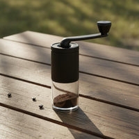 Manual Coffee Consistent Uniform Grind Hand Crank Coffee Transparent Grounds Container for Home Baristas, Journeyers, Travel, Camping