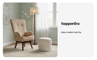 Ergonomic Design Upholstered Swivel Armchair Luxurious Comfort Upholstered Swivel Chair Soft Feel Textile Living Room Seating High-Resilience Foam Filling for New Mothers, Homeowners, Balcony, Bedroom, Nursery, Reading Nook