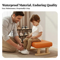 Minimalist Design Upholstered Low Stool Multi-Functional Upholstered Footrest Soft padded surface Footstool space-saving Size for Children, Homeowners, Apartment Dwellers, Living Room, Entryway, Small areas, Bedroom