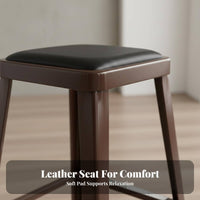 Full-metal Construction utilitarian rearlessless Counter Stool Built-in Footrest Bar Chair sturdyDuty Indoor Seating Vintage Look for Design aficionados, Business Owners, Cafe, Restaurant, Workshop, eatery
