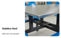 4-Person Cafeteria Table Rust-Resistant School Cafeteria Table Set Easy to Clean Commercial Furniture for Students, Employees, Restaurant, Kitchen