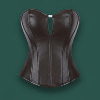 Zipper Side Leather Bustier Faux Leather Corset for Clubbing