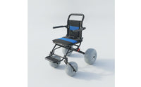 Flip-up Armrests Beach Wheelchair Pneumatic All-Terrain Wheelchair Long-Lasting Mobility Chair Rust-Resistant for Caregivers, Sandy Paths