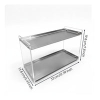 Stainless Steel Shelf Transparent Acrylic Shelf Space Saving Desktop Storage Rack for Kitchen