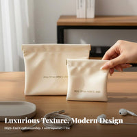 No Zipper Press Top Pouch Lightweight Self-Closing Earph Single Case Easy to Clean for Travelers, Men, Daily Use, Handbag Organization