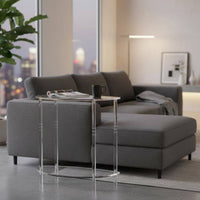Transparent Semi Circle Side Table Minimalist Acrylic Half Semicircular Table Modern Home Furniture for Living Room, Bedroom, Balcony