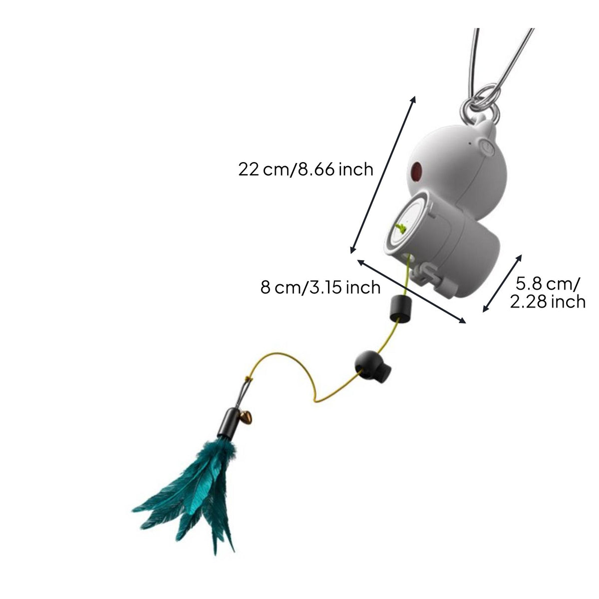 Rechargeable Electric Retractable Feline Teaser Stimulates Instinct Automatic Hanging Feline Toy Space-Saving Pet Supplies for Cats, Kittens, Indoor