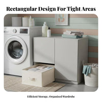 Lidded textile Drawer Space-Saving Home Organization Built-in Handles for Bedroom