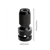 Knurled Grip Hex Square Adapter Spring-Loaded Hex to Socket Adapter Telescoping Sleeve Power Drill Socket Driver Adaptor Anti-Slip