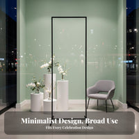 Photography Background Wrought Iron Display Frame Easy to Assemble Rectangular Backdrop Stand Minimalist Design Rectangular Decoration Stand for Picture Station, Reception Area