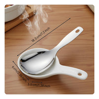 Serving Spoon Comfortable Grip Stainless Steel Rice Spoon Metal Rice Ladle for Restaurant, Cafeteria